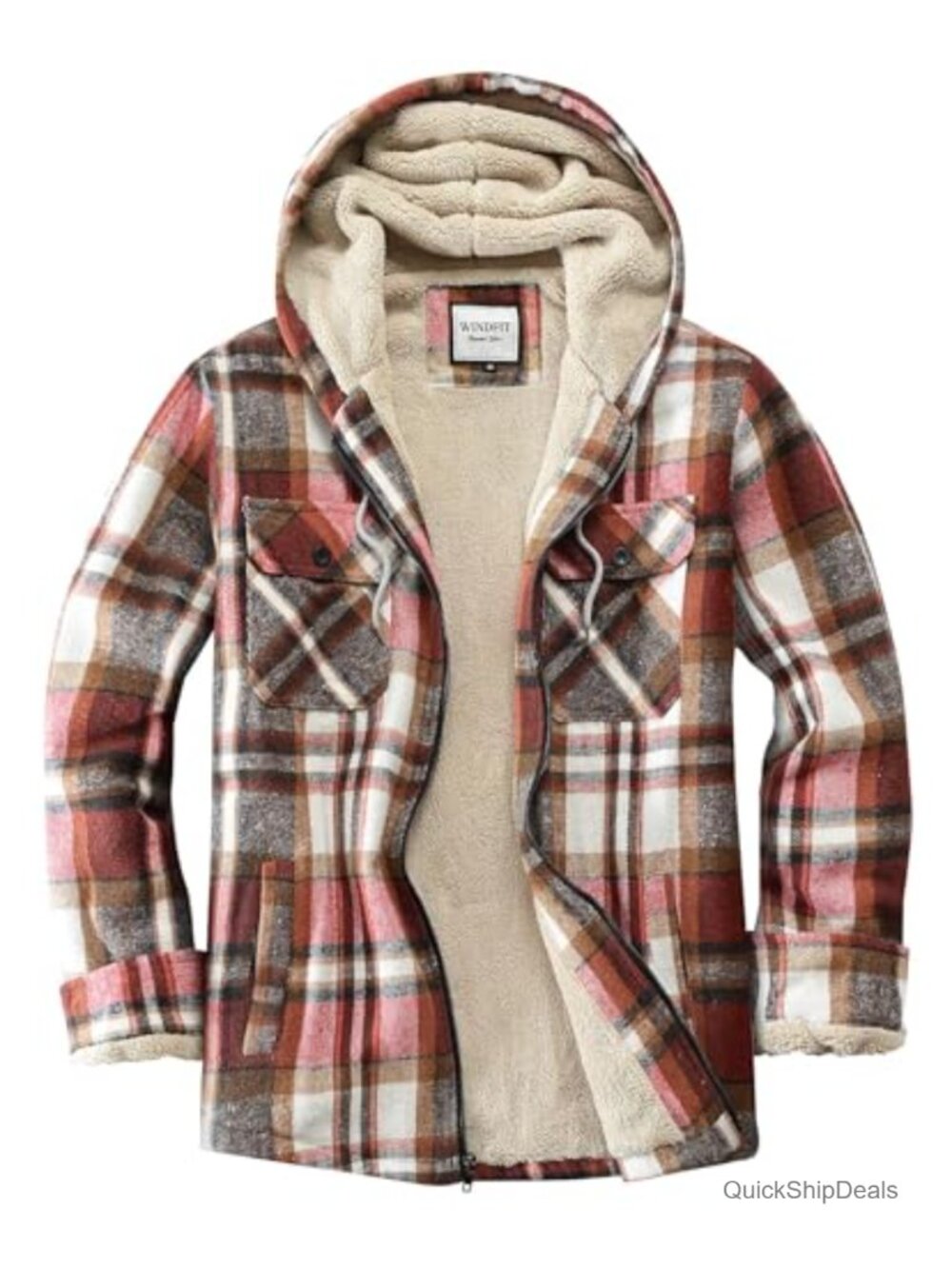 Women's Full Zip Fleece Flannel Jacket Plaid Sherpa Lined Jacket